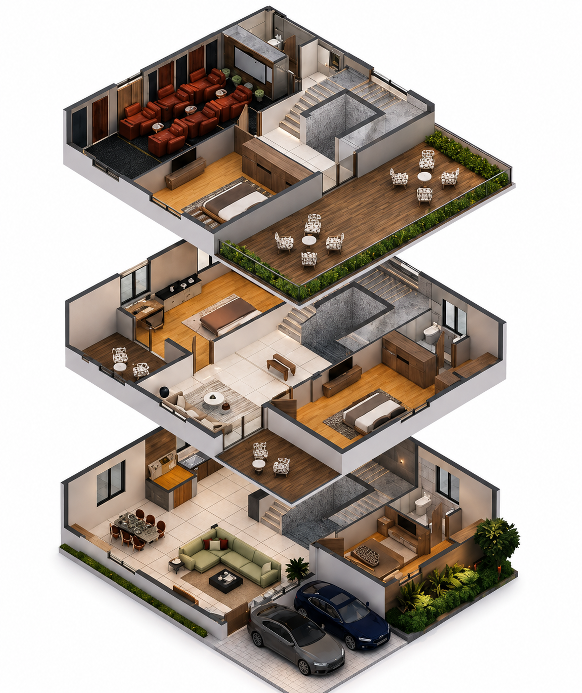 West Facing 3D Isometric - Premium Villas in Adibatla